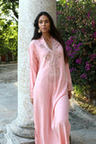 Champagne Pink Embroidered Moroccan Aisha Kaftan- Moroccan Kaftan,Champagne Pink Embroidered Moroccan Aisha Kaftan- Moroccan Kaftan