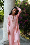 Champagne Pink Embroidered Moroccan Aisha Kaftan- Moroccan Kaftan,Champagne Pink Embroidered Moroccan Aisha Kaftan- Moroccan Kaftan