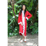 Red & White Karima Kaftan Caftan-Moroccan Kaftan,Red & White Karima Kaftan Caftan-Moroccan Kaftan