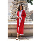 Red & White Karima Kaftan Caftan-Moroccan Kaftan,Red & White Karima Kaftan Caftan-Moroccan Kaftan