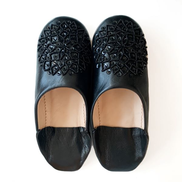 Black Babouche Les Etoile Slippers