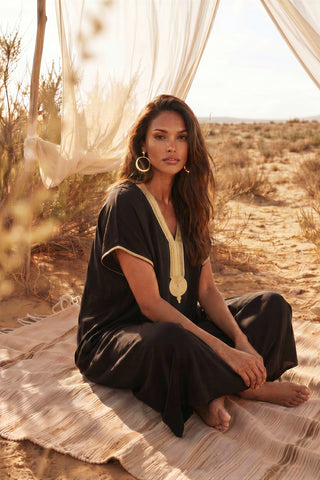 Black Gold Marrakech Gandoura -home dress, resort dress