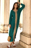 Green Beige Karima Kaftan Caftan-Moroccan Kaftan,Green Beige Karima Kaftan Caftan-Moroccan Kaftan