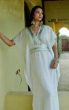 White Moroccan Marine Lounge Kaftan Caftan - Maison De Marrakech