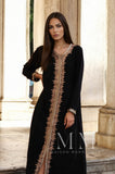 Black Beige Karima Kaftan Caftan-Moroccan Kaftan - Maison De Marrakech
