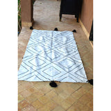 Black & White Beni Ourain Style Moroccan Handwoven Bed-End Cover Blanket,Black & White Beni Ourain Style Moroccan Handwoven Bed-End Cover Blanket