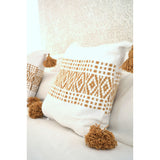 White & Mustard Orange Style Moroccan Cushion Pillow Cover,White & Mustard Orange Style Moroccan Cushion Pillow Cover