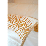 White & Mustard Orange Style Moroccan Cushion Pillow Cover,White & Mustard Orange Style Moroccan Cushion Pillow Cover