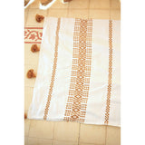 White & Mustard Berber Style Moroccan Handwoven Bed-End Cover Blanket,White & Mustard Berber Style Moroccan Handwoven Bed-End Cover Blanket