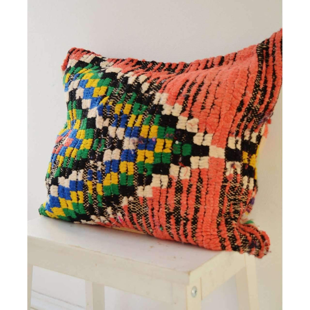 Berber Pattern Kilim Cushions-lumbar, vintage cushions No. 22 - Maison De Marrakech