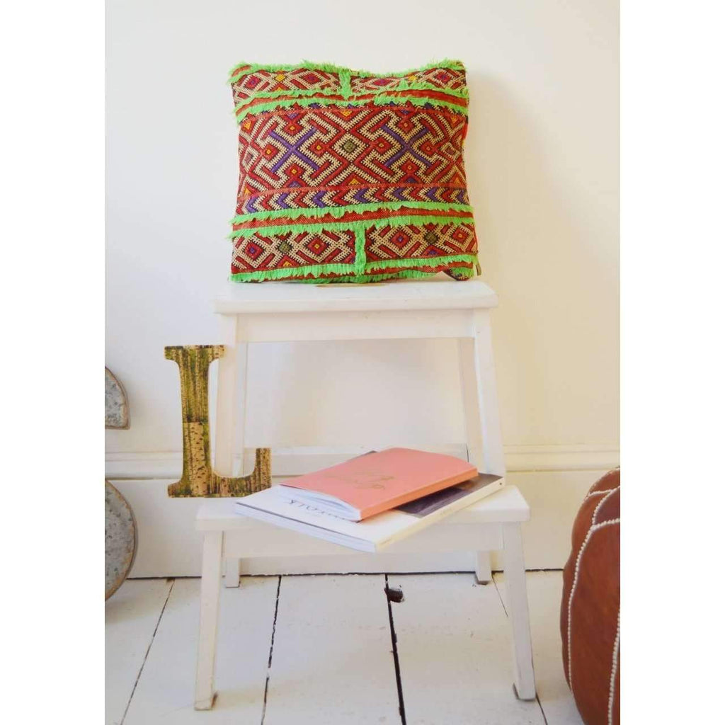 Berber Pattern Kilim Cushions-lumbar, vintage cushions No. 35