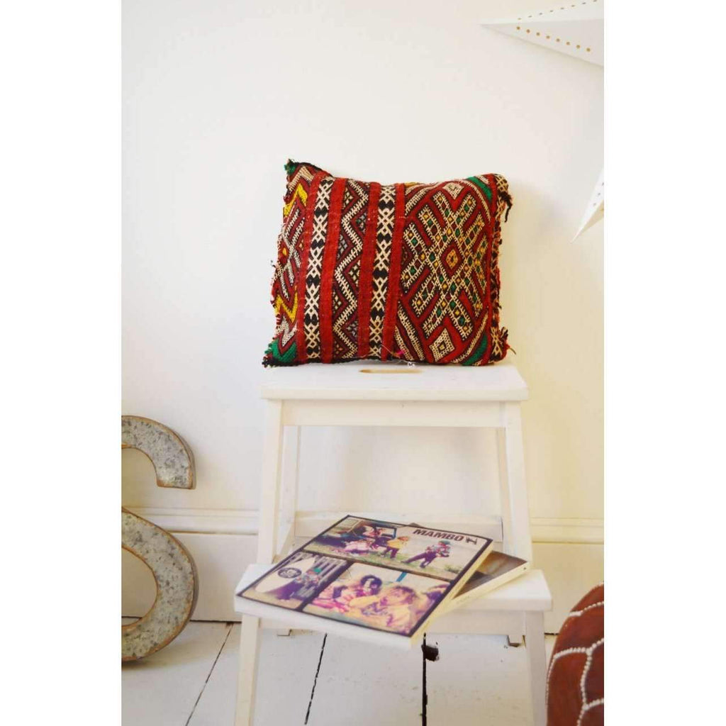 Berber Pattern Kilim Cushions-lumbar, vintage cushions No. 39 - Maison De Marrakech