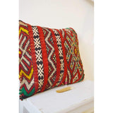 Berber Pattern Kilim Cushions-lumbar, vintage cushions No. 39 - Maison De Marrakech