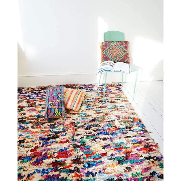 FREE SHIPPING>> Vintage Moroccan Boucherouite Rug, Beni Ouirain Rug,Moroccan Rug, Bohemian rug 60x80