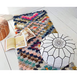 FREE SHIPPING>>Vintage Moroccan Boucherouite Rug, Beni Ouirain Rug,Moroccan Rug 52 x 99'' - Maison De Marrakech
