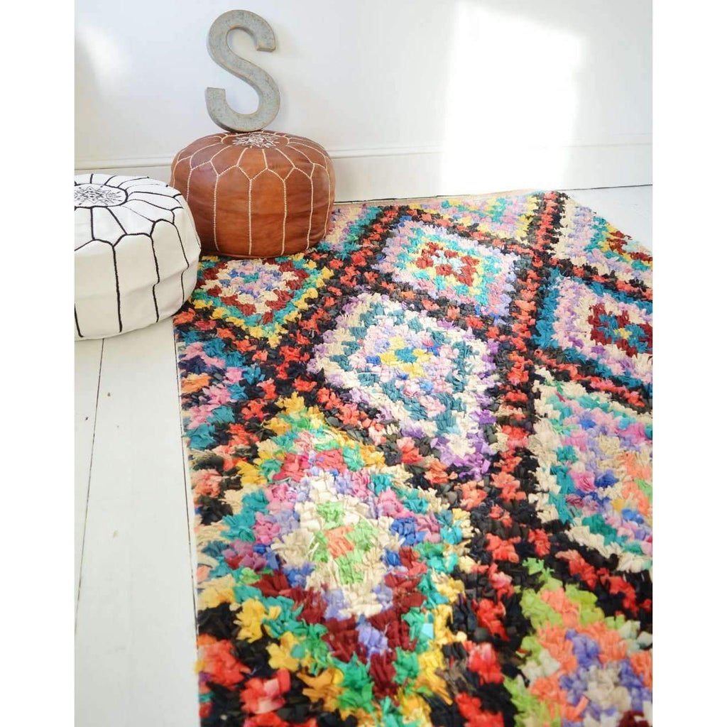 FREE SHIPPING>>Vintage Moroccan Boucherouite Rug, Beni Ouirain Rug,Moroccan Rug,Bohemian Rugs 60x99'' - Maison De Marrakech