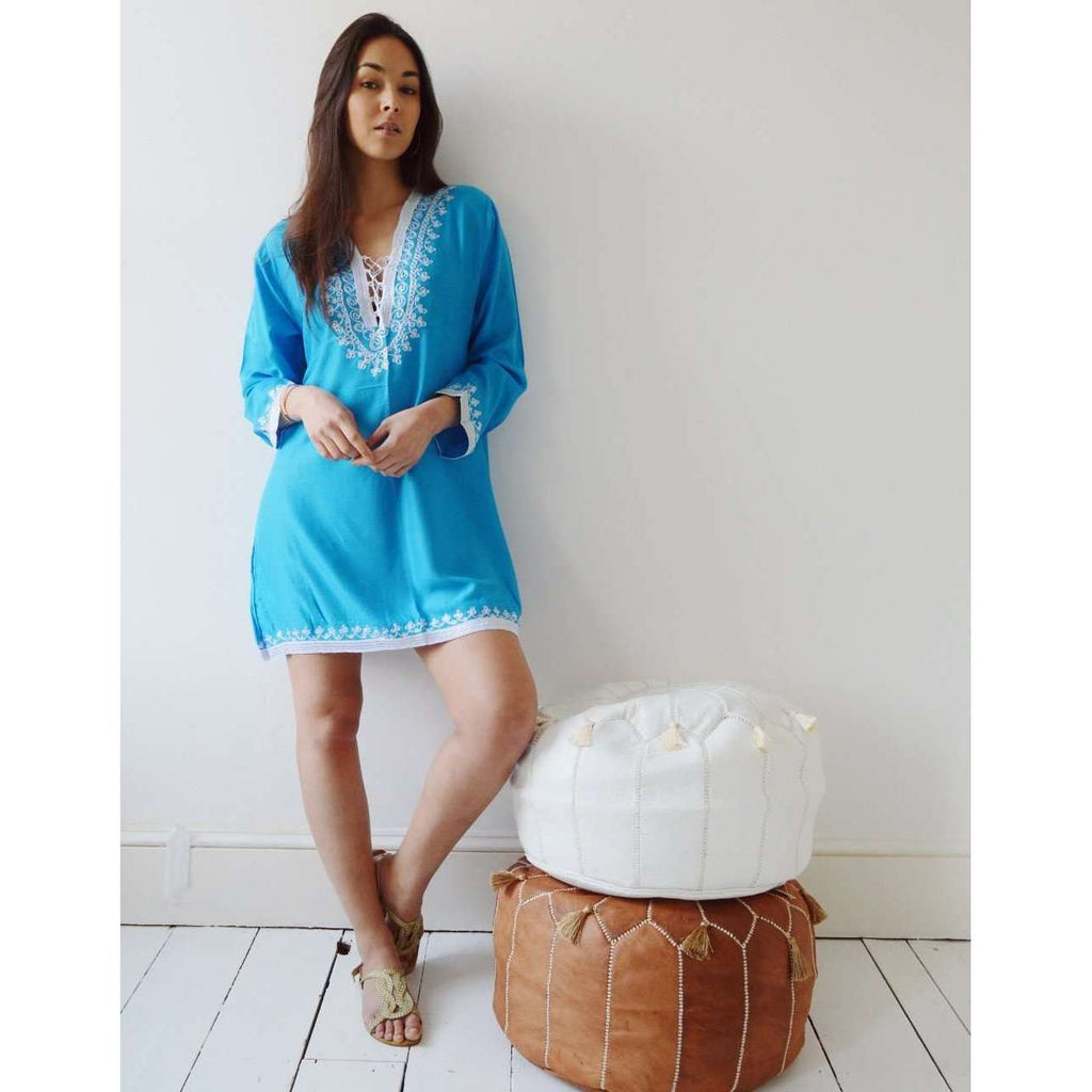 Blue Traditional Marrakech Tunic Shirt - Maison De Marrakech