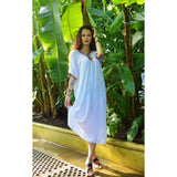 White Maya Tassels Resort Loung Caftan Kaftan - Maison De Marrakech