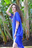 Blue Maya Tassels Resort Loung Caftan Kaftan - Maison De Marrakech