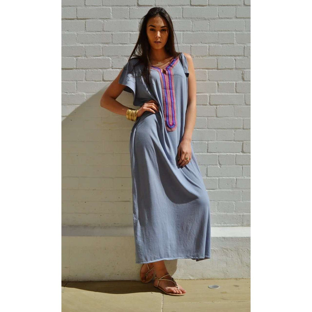 Grey Marrakech Bohochic Tee Kaftan Caftan - Maison De Marrakech