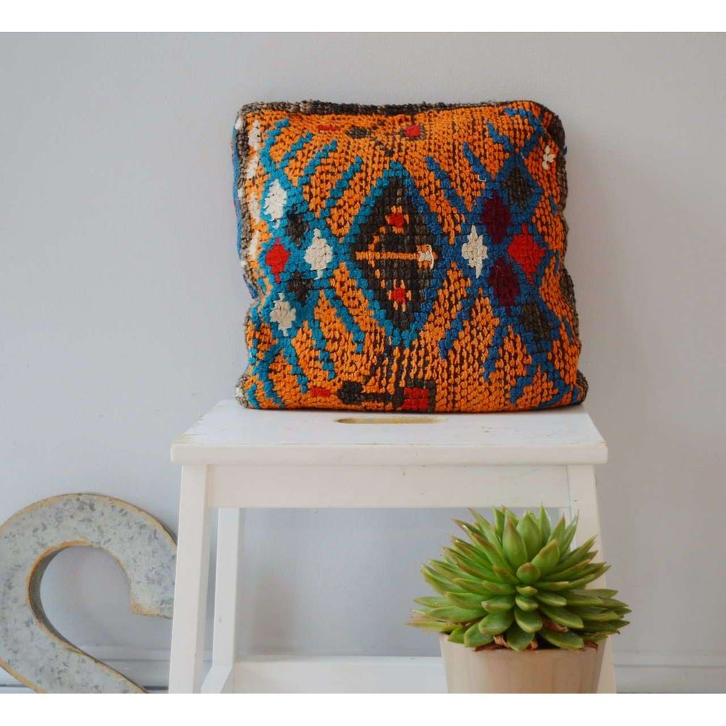 Berber Pattern Kilim Cushions-lumbar, vintage cushions No. 9