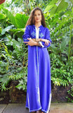 Blue Lella Djileba Hood Kaftan Caftan - Maison De Marrakech