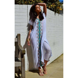 White Zahra Boho Trendy Caftan Kaftan - Maison De Marrakech