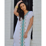 White Zahra Boho Trendy Caftan Kaftan - Maison De Marrakech