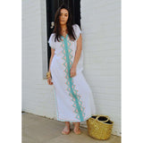 White Zahra Boho Trendy Caftan Kaftan - Maison De Marrakech