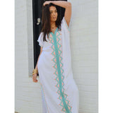 White Zahra Boho Trendy Caftan Kaftan - Maison De Marrakech