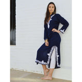 Trendy Salma Style Navy Blue Moroccan Kaftan - Maison De Marrakech