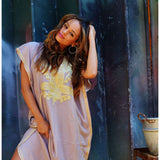 Beige Marrakech Resort Lounge Wear Caftan Kaftan with Gold Embroidery - Maison De Marrakech