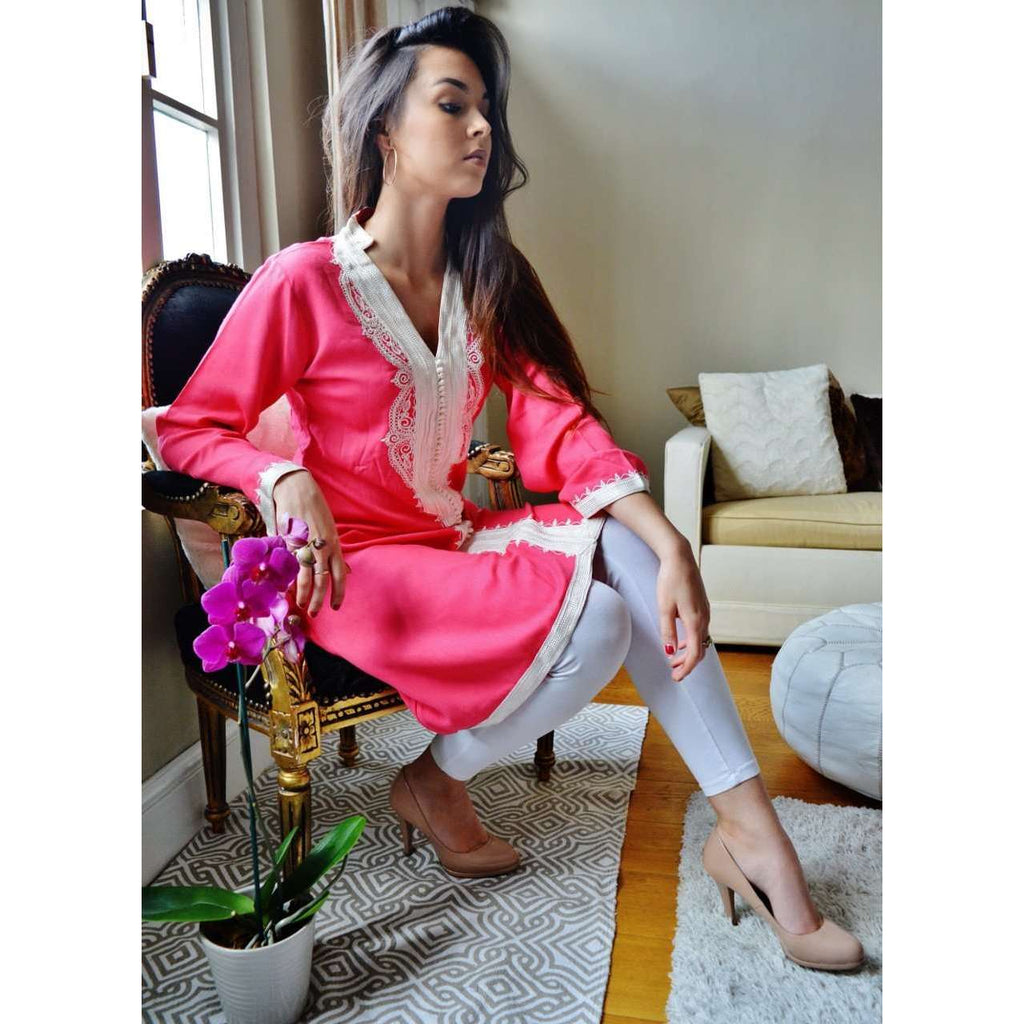 Pink Marrakech Tunic Dress - Fatimah Style - Maison De Marrakech