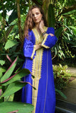 Blue Gold Kaftan Maxi Dress- Naima Style - Maison De Marrakech