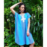 Turquoise Blue Bedouin Resort Loungewear Short Caftan Kaftan- Moroccan Kaftan - Maison De Marrakech