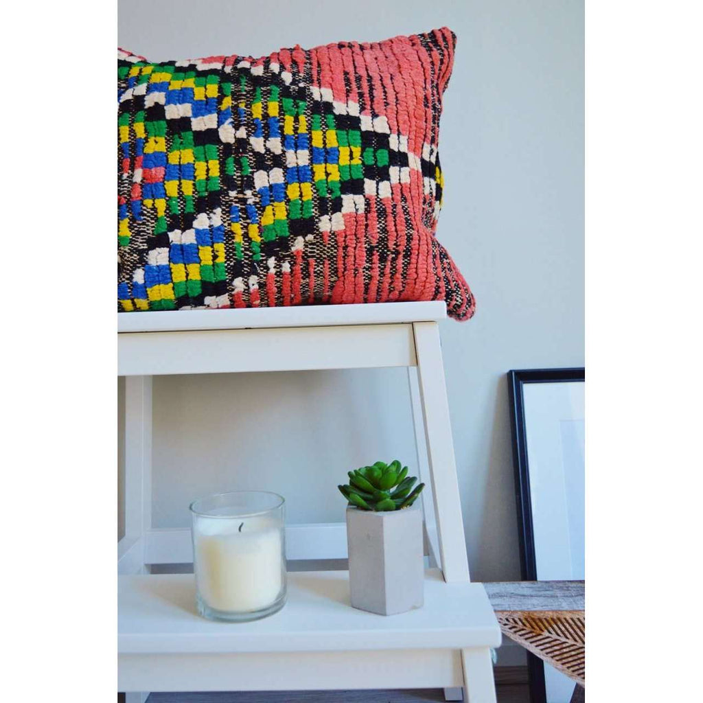 Berber Pattern Kilim Cushions-lumbar, vintage cushions No.2019C - Maison De Marrakech