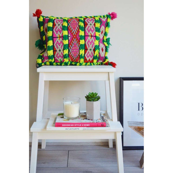 Pattern Kilim Cushions-lumbar, vintage cushions No.2019 H - Maison De Marrakech
