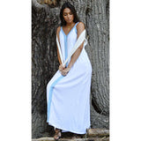 White Boho Sahra Maxi Dress- Moroccan Kaftan - Maison De Marrakech