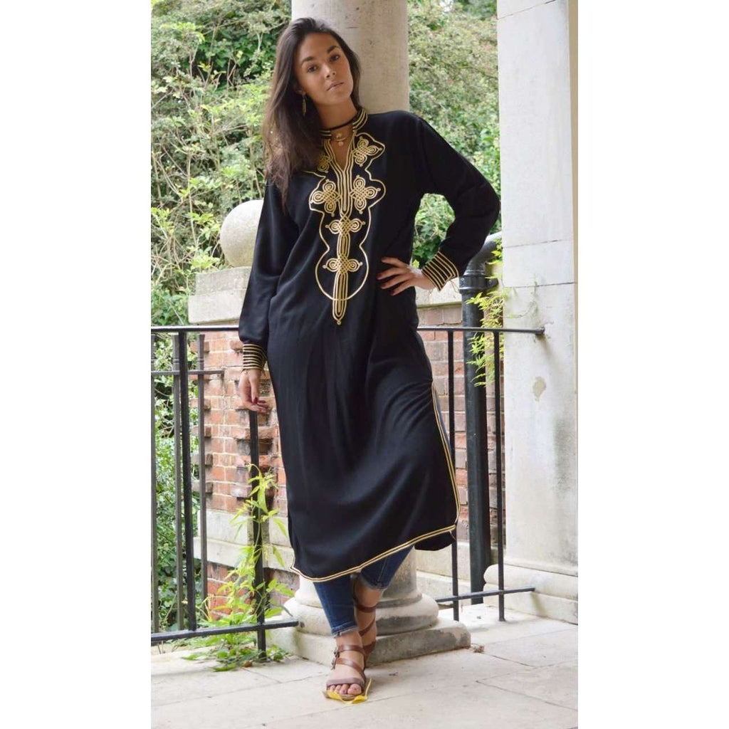 Black Moroccan Aisha Kaftan- Moroccan Kaftan - Maison De Marrakech