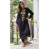 Black Moroccan Aisha Kaftan- Moroccan Kaftan - Maison De Marrakech