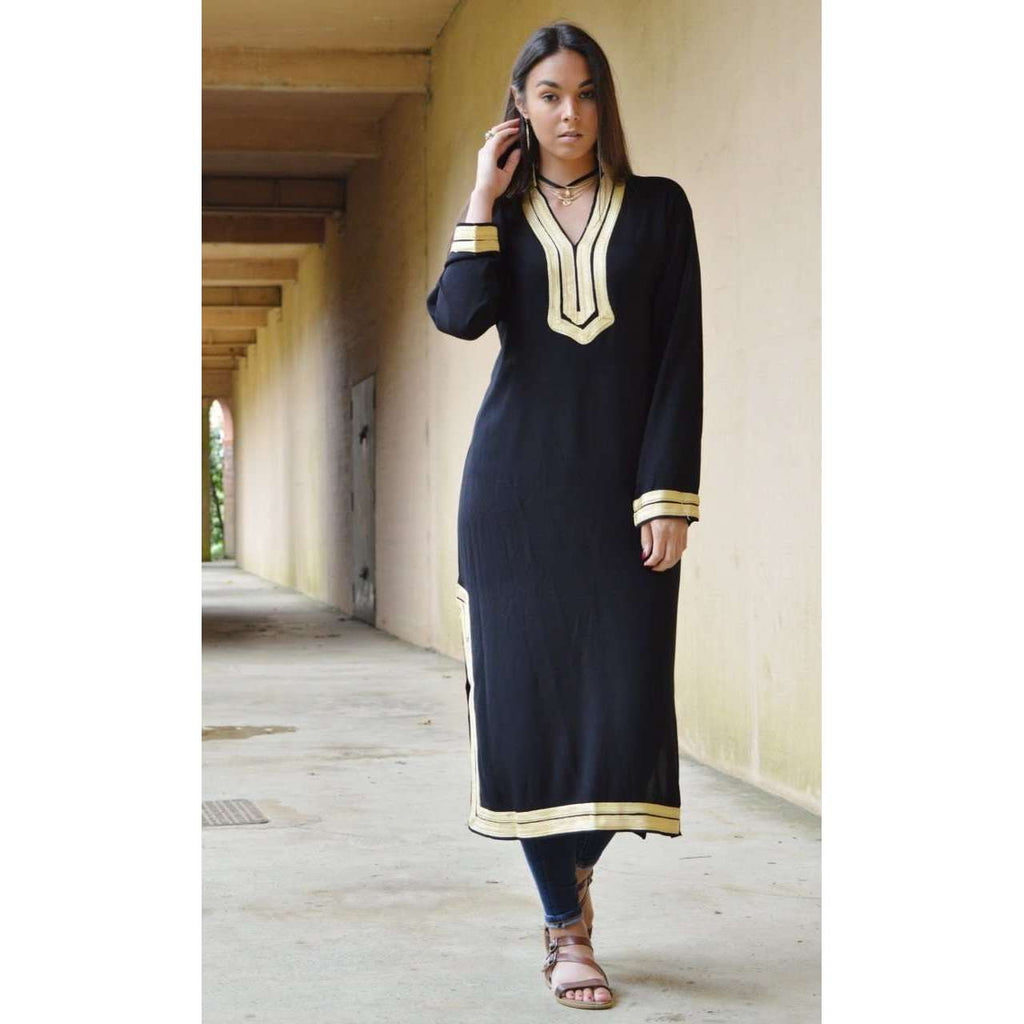 Black Kaftan Mariam Style - Moroccan Kaftan - Maison De Marrakech