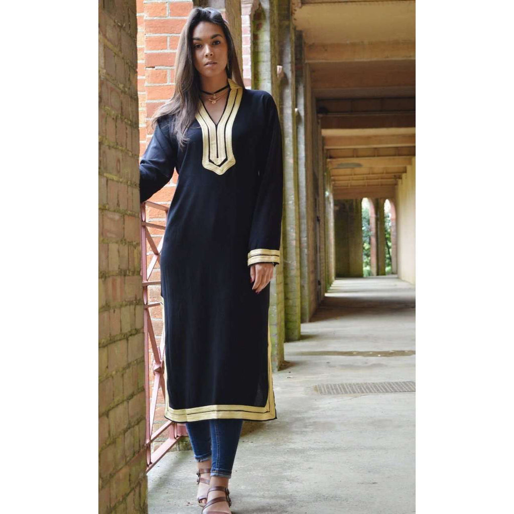 Black Kaftan Mariam Style - Moroccan Kaftan - Maison De Marrakech