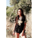 Amira Black & Gold Tunic Shirt-Moroccan Shirt,Amira Black & Gold Tunic Shirt-Moroccan Shirt
