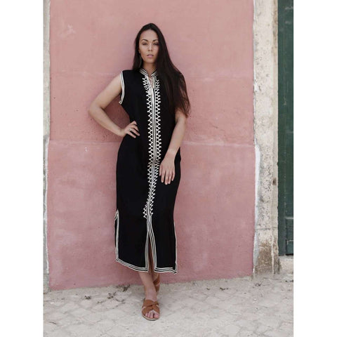 Black & White Zigzag Boho Kaftan Caftan Loungewear - Moroccan Kaftan,Black & White Zigzag Boho Kaftan Caftan Loungewear - Moroccan Kaftan