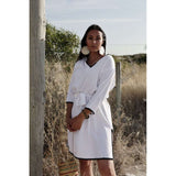 White & Black Rabat Tunic Dress-Moroccan Dress, Lounge wear,White & Black Rabat Tunic Dress-Moroccan Dress, Lounge wear