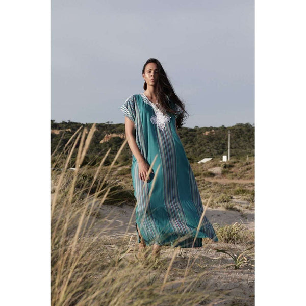 Teal Green Bedouin Kaftan Caftan & Loungewear,Teal Green Bedouin Kaftan Caftan & Loungewear