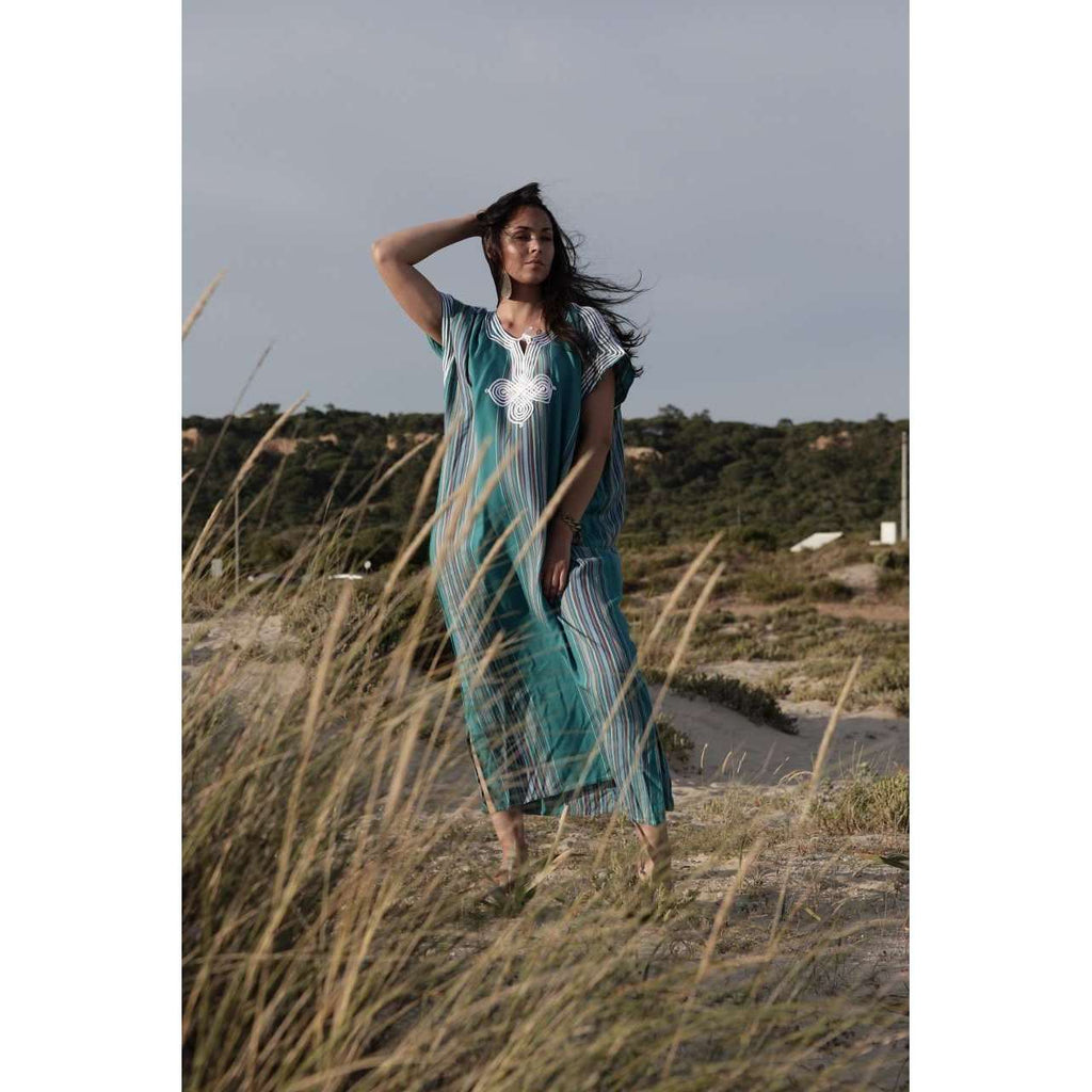 Teal Green Bedouin Kaftan Caftan & Loungewear,Teal Green Bedouin Kaftan Caftan & Loungewear