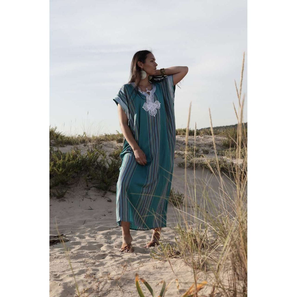 Teal Green Bedouin Kaftan Caftan & Loungewear,Teal Green Bedouin Kaftan Caftan & Loungewear