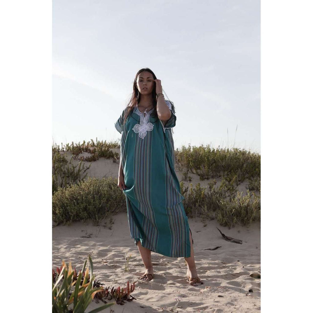 Teal Green Bedouin Kaftan Caftan & Loungewear,Teal Green Bedouin Kaftan Caftan & Loungewear