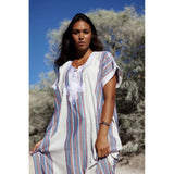 White Bedouin Resort Loungewear Maxi Caftan Kaftan- Moroccan Kaftan - Maison De Marrakech